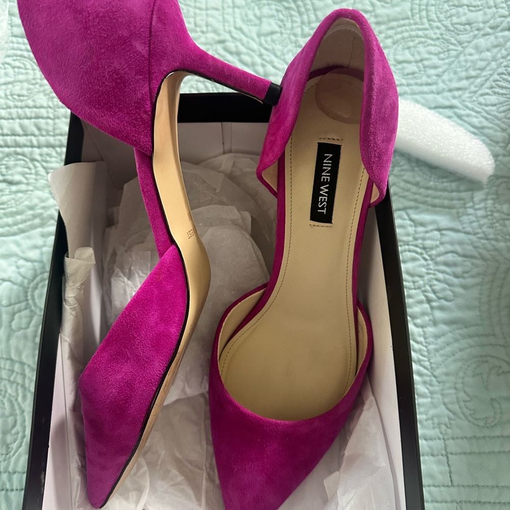 Nine West Pink Heels Suede Elegance
